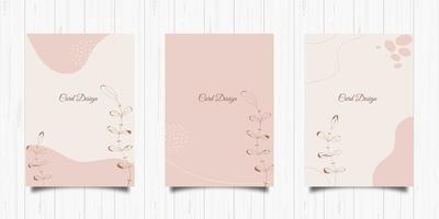 set di carte eleganti in colori pastello vettore