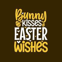 coniglietto baci Pasqua auguri, divertente Pasqua tipografia vettore