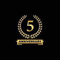 5 ° anni anniversario festeggiare logo vettore