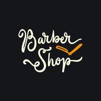 Vintage ▾ lettering barbiere logo design vettore