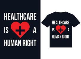assistenza sanitaria è un' umano giusto illustrazioni per pronti per la stampa magliette design vettore