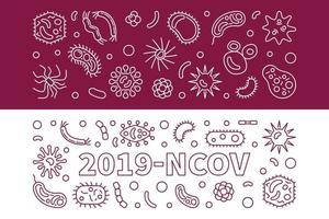 2019-ncov virus schema vettore orizzontale banner impostato