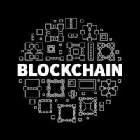 blockchain tecnologia vettore il giro schema illustrazione