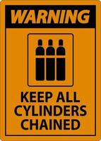 avvertimento cartello mantenere tutti cilindri incatenato vettore