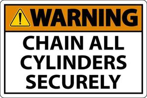 avvertimento cartello catena tutti cilindri in modo sicuro vettore