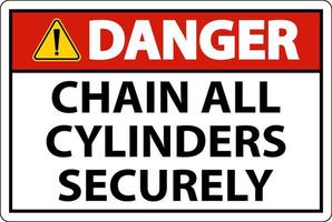 Pericolo cartello catena tutti cilindri in modo sicuro vettore