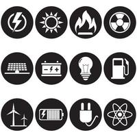 energia icona impostare. elettricità e energia vettore illustrazione.