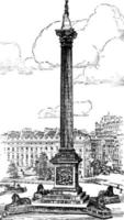 il Nelson monumento, Vintage ▾ illustrazione. vettore