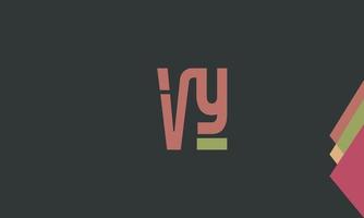 alfabeto lettere iniziali monogramma logo vy, yv, v e y vettore
