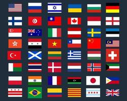 impostato di bandiere di diverso paesi vettore