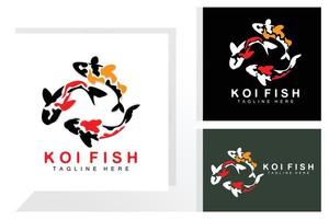 koi pesce logo disegno, Cinese fortunato e trionfo ornamentale pesce vettore, azienda marca oro pesce icona vettore