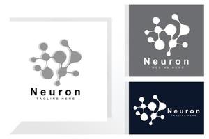 neurone logo design vettore nervo cellula illustrazione molecolare dna Salute marca