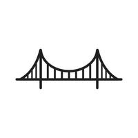 eps10 nero vettore d'oro cancello ponte linea arte icona isolato su bianca sfondo. sospensione ponte schema simbolo nel un' semplice piatto di moda moderno stile per il tuo sito web disegno, logo, e mobile App