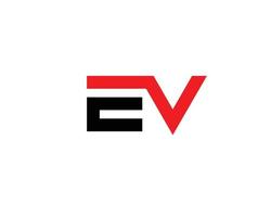 ev ve logo design vettore modello