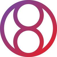 astratto numero otto logo e cerchio illustrazione nel di moda e minimo stile vettore