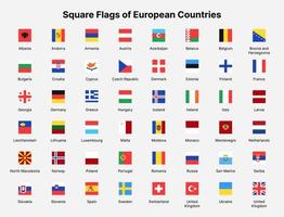 Europa paesi bandiere. piazza bandiere di paesi nel Europa. vettore