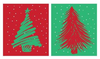 illustrazioni disegnate a mano dell'albero di natale. vettore. vettore