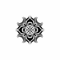 mandala tribale fiamma simbolo logo su bianca sfondo. stampino decalcomania tatuaggio design. piatto vettore illustrazione.