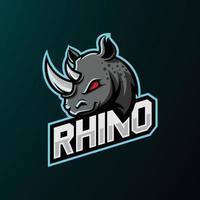 rinoceronte portafortuna logo gli sport squadra con testo - e sport logo - vettore illustrazione