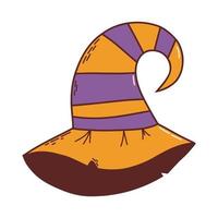 cappello da strega. elemento di halloween. concetto di dolcetto o scherzetto. illustrazione vettoriale in stile disegnato a mano