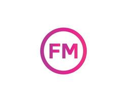 fm mf logo design vettore modello