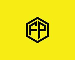 fp pf logo design vettore modello