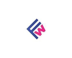 fw wf logo design vettore modello