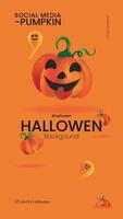 Halloween zucca evento instagram storie modello vettore