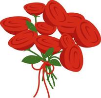 rosso fiori, illustrazione, vettore su bianca sfondo.