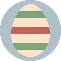 uovo con rosso e verde strisce, illustrazione, vettore su un' bianca sfondo.
