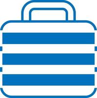 blu viaggio valigia, illustrazione, vettore su un' bianca sfondo.