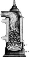 verticale sezione di un in posizione verticale cilindro caldaia, Vintage ▾ illustrazione. vettore