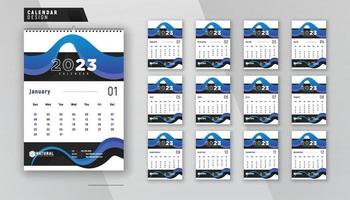 2023 parete calendario 12 pagina moderno creativo progettista design modello vettore