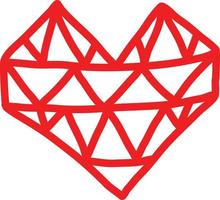 diamante rosso cuore, illustrazione, vettore su un' bianca sfondo