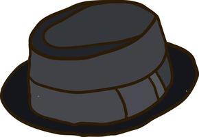 nero mans cappello, illustrazione, vettore su bianca sfondo.