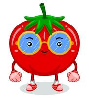 carino pomodoro portafortuna personaggio vettore illustrazione