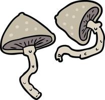 cartone animato scarabocchio selvaggio funghi vettore