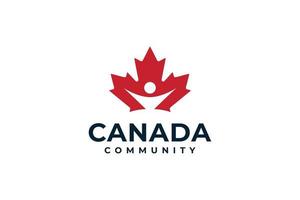 Canada foglia Comunità logo design vettore