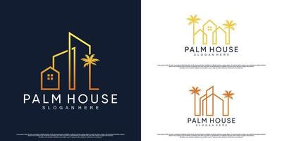 fascio icona Casa e plam logo design con creativo stile premio vettore