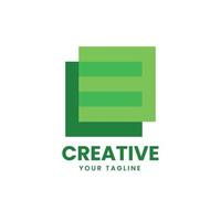 lettera e e creativo logo design vettore