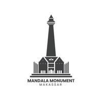 creativo modello logo mandala monumento makassar vettore