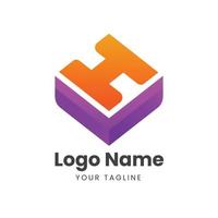 lettera h con v creativo logo design vettore