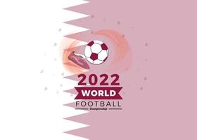 piatto 2022 mondo calcio campionato con bandiera illustrazione design vettore