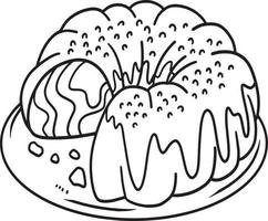 torta isolato colorazione pagina per bambini vettore