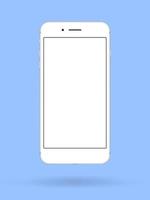 smartphone 3d bianca schermo. mobile Telefono vettore isolato illustrazione.