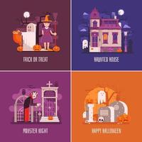 Halloween concetto carte e banner vettore