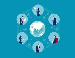 attività commerciale persone comunicare squadra. concetto attività commerciale globale Rete vettore illustrazione