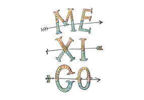 Messico lettering illustrazione vettore