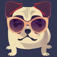 illustrazione vettore grafico di colorato francese bulldog indossare occhiali da sole isolato bene per logo, icona, mascotte, Stampa o personalizzare il tuo design