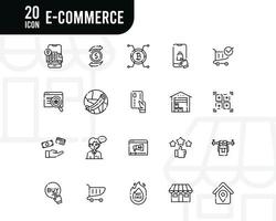 e-commerce elementi -dettagliato linea ragnatela icona impostare. dettagliato linea collezione. semplice vettore illustrazione.